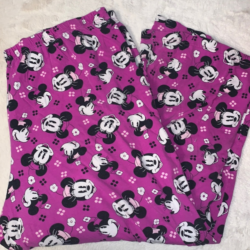 3X Disney 100% cotton purple Minnie Mickey Mouse Pajama pants